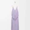 Drapiertes Kleid aus Viskose Lila