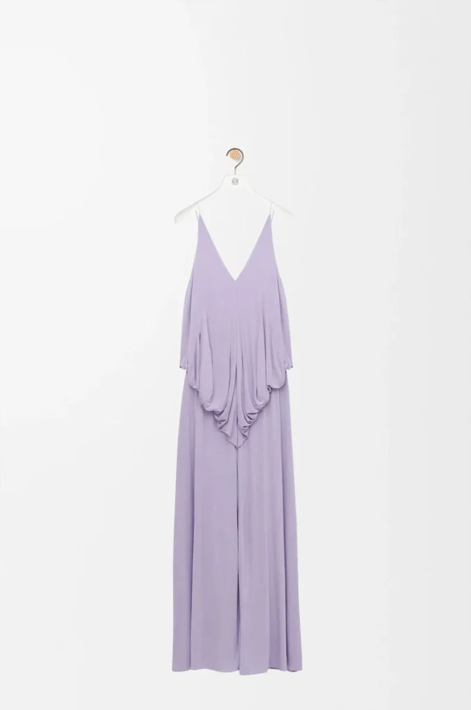 Drapiertes Kleid aus Viskose Lila