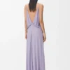 Drapiertes Kleid aus Viskose Lila
