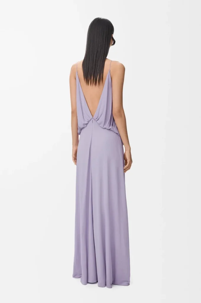 Drapiertes Kleid aus Viskose Lila