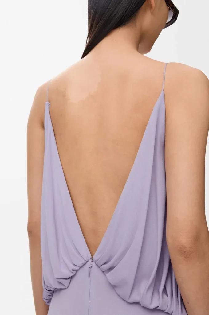 Drapiertes Kleid aus Viskose Lila