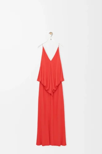 Drapiertes Kleid aus Viskose Orange