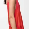 Drapiertes Kleid aus Viskose Orange