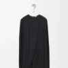 Drapiertes Kleid aus Viskose Schwarz