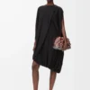 Drapiertes Kleid aus Viskose Schwarz