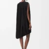 Drapiertes Kleid aus Viskose Schwarz