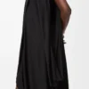 Drapiertes Kleid aus Viskose Schwarz
