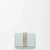 Dreifach gefaltete Brieftasche aus weichem genarbtem Kalbsleder Frozen/Clay