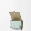 Dreifach gefaltete Brieftasche aus weichem genarbtem Kalbsleder Frozen/Clay