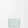 Dreifach gefaltete Brieftasche aus weichem genarbtem Kalbsleder Frozen/Clay