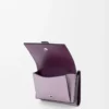 Dreifach gefaltete Geldbörse aus weichem genarbtem Kalbsleder in Dirty Mauve/Squirrel
