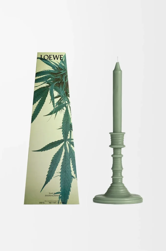 Duftkerzenhalter mit Marihuana-Duft Dunkelgrün