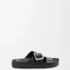 Ease Buckle Pantolette aus pflanzlich gegerbtem Kalbsleder Schwarz