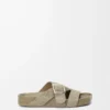 Ease Slipper aus gebürstetem Wildleder in Khaki-Grün