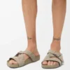 Ease Slipper aus gebürstetem Wildleder in Khaki-Grün