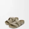 Ease Slipper aus gebürstetem Wildleder in Khaki-Grün