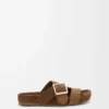 Ease Slipper mit Schnalle aus Wildleder Braun