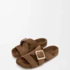 Ease Slipper mit Schnalle aus Wildleder Braun