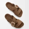 Ease Slipper mit Schnalle aus Wildleder Braun