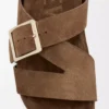 Ease Slipper mit Schnalle aus Wildleder Braun