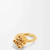 Einzelner Anagram-Ring aus Sterlingsilber Gold