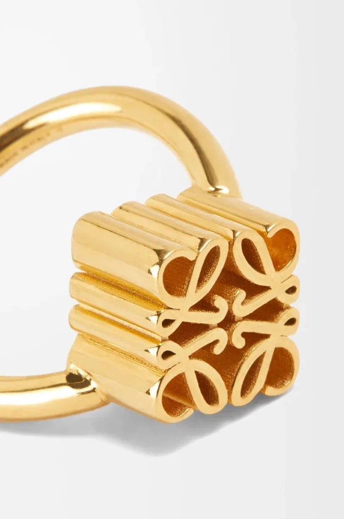 Einzelner Anagram-Ring aus Sterlingsilber Gold