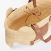 Elephant Basket aus Raffia und Kalbsleder Natur/Hellbraun