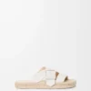 Espadrille-Pantolette aus weichem Kalbsleder in Weiß