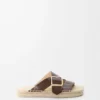 Espadrille-Pantolette Petal aus pflanzlich gegerbtem Kalbsleder Braun