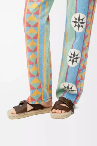 Espadrille-Pantolette Petal aus pflanzlich gegerbtem Kalbsleder Braun
