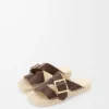Espadrille-Pantolette Petal aus pflanzlich gegerbtem Kalbsleder Braun