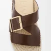 Espadrille-Pantolette Petal aus pflanzlich gegerbtem Kalbsleder Braun