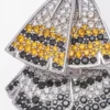 Feder-Ohrringe aus Sterlingsilber und Kristallen Silber/Orange