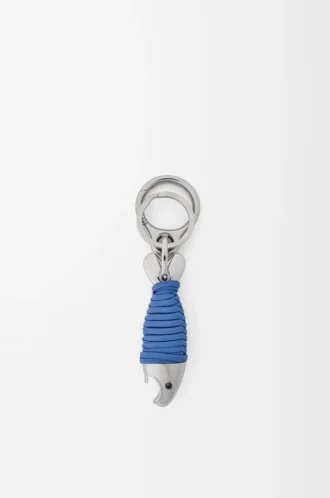 Fisch-Schlüsselanhänger mit Flaschenöffner Silber/Seaside Blue