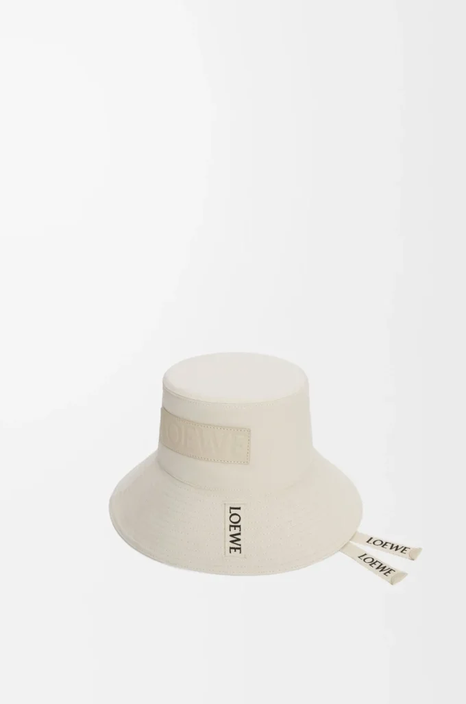 Fischerhut aus Canvas in Soft White