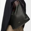 Flamenco Handtasche aus weichem Nappalammleder Schwarz/Dunkelbraun