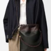 Flamenco Handtasche aus weichem Nappalammleder Schwarz/Dunkelbraun