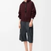 Flamenco-Hoodie aus Baumwolle und Kaschmir Dunkelburgunder