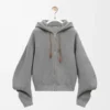 Flamenco-Hoodie aus Baumwolle und Kaschmir Grau