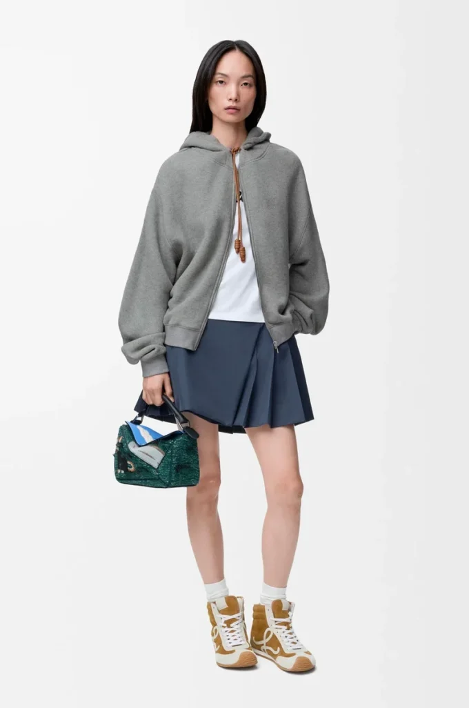 Flamenco-Hoodie aus Baumwolle und Kaschmir Grau