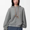 Flamenco-Hoodie aus Baumwolle und Kaschmir Grau