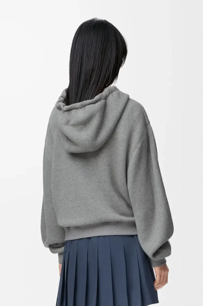 Flamenco-Hoodie aus Baumwolle und Kaschmir Grau