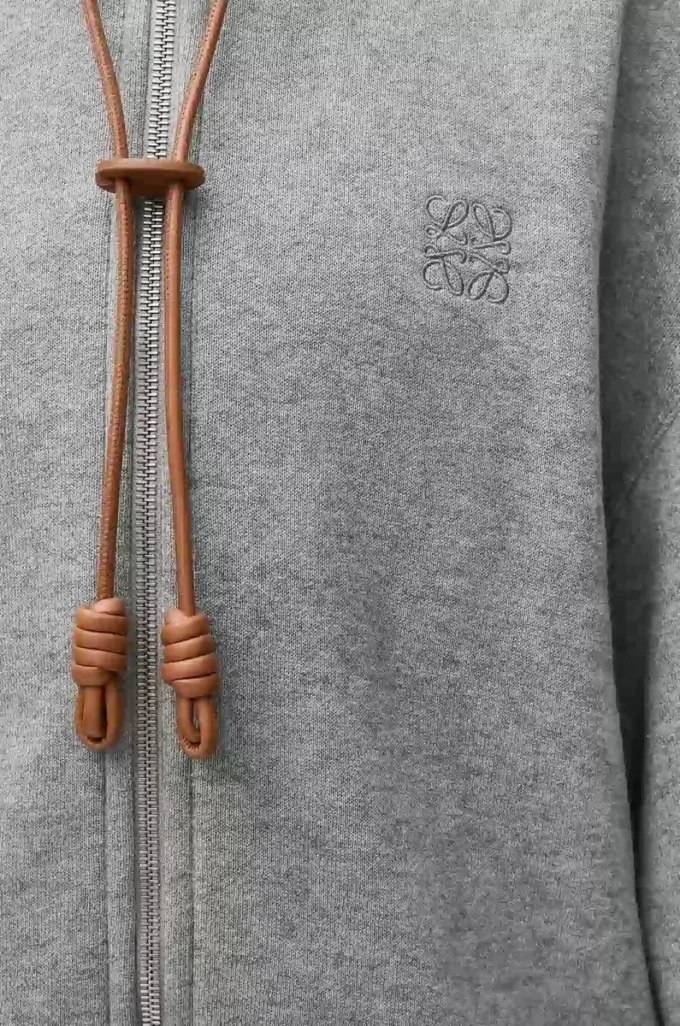 Flamenco-Hoodie aus Baumwolle und Kaschmir Grau