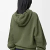 Flamenco-Hoodie aus Baumwolle und Kaschmir Khaki-Grün