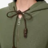Flamenco-Hoodie aus Baumwolle und Kaschmir Khaki-Grün