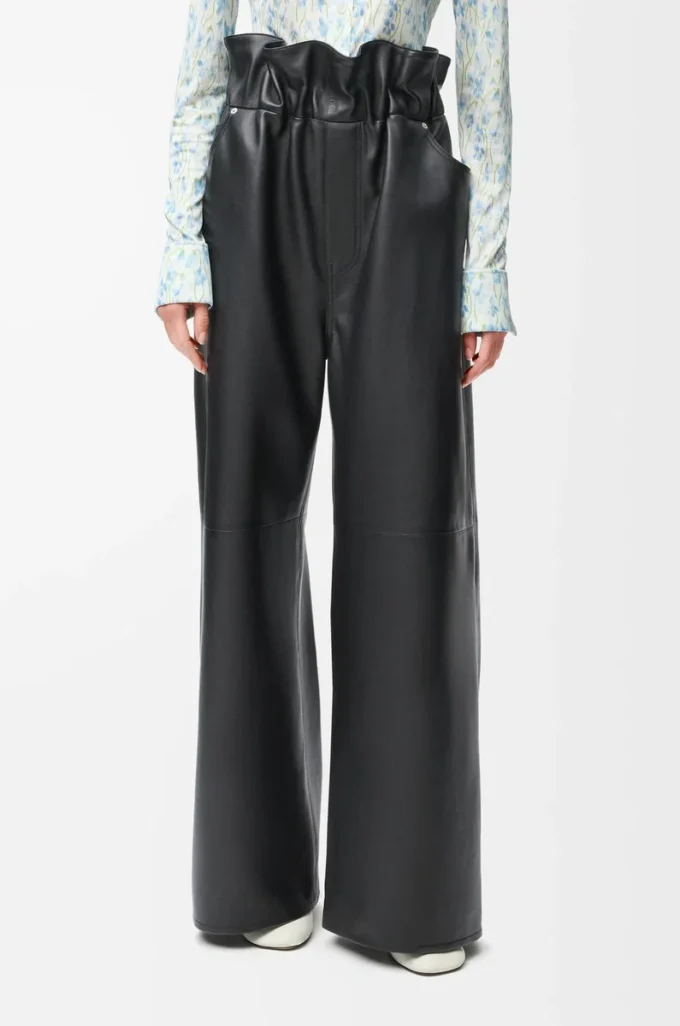 Flamenco-Hose aus Nappalammleder Schwarz
