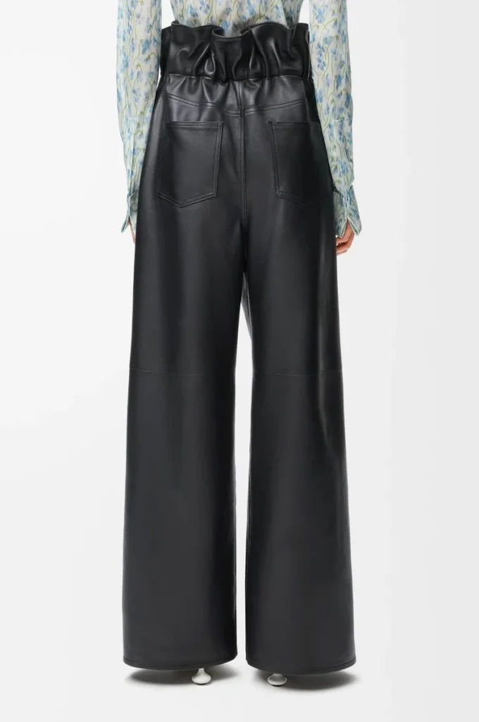 Flamenco-Hose aus Nappalammleder Schwarz