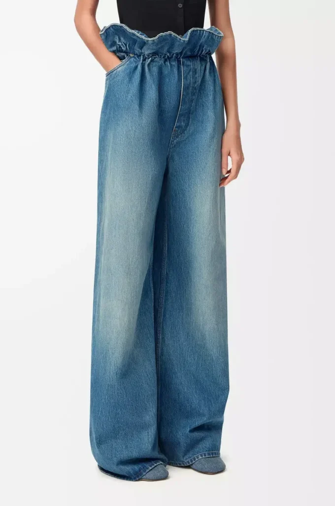 Flamenco-Jeans aus Denim Denimblau