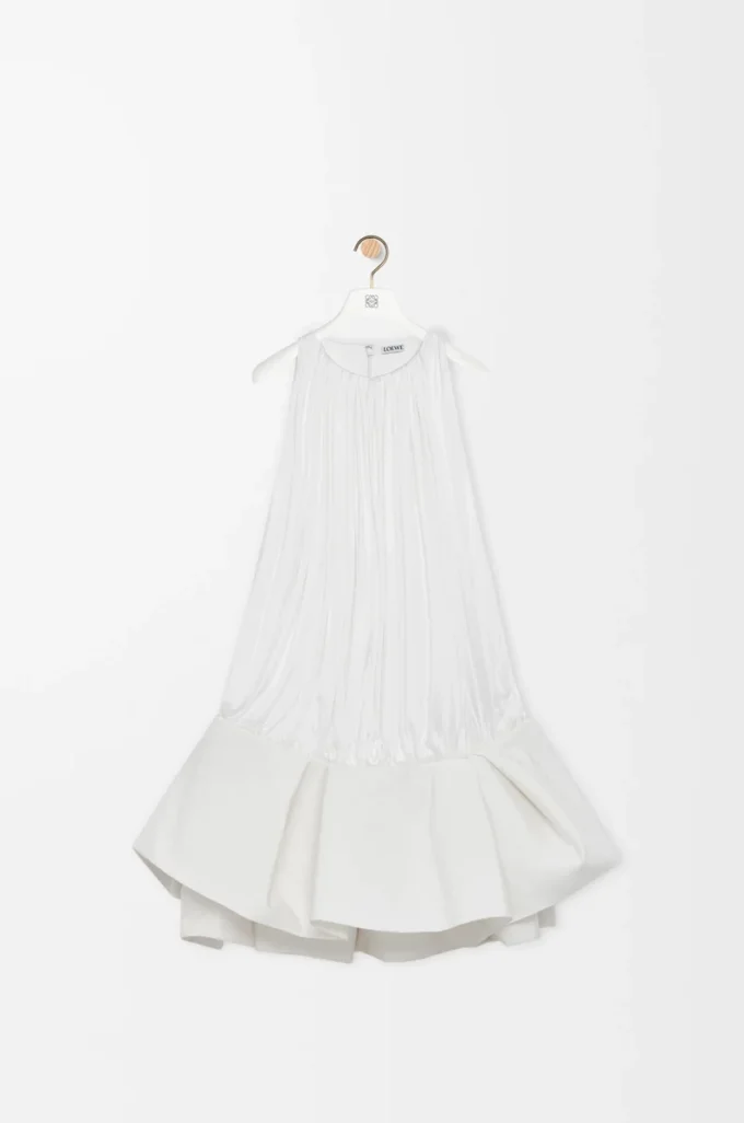 Flamenco-Kleid aus Viskose Weiß