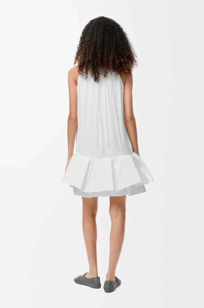 Flamenco-Kleid aus Viskose Weiß
